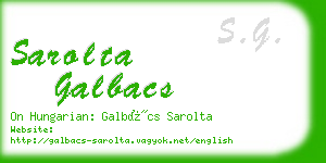sarolta galbacs business card